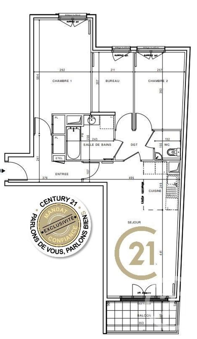 Appartement F4 à vendre - 4 pièces - 75.0 m2 - SURESNES - 92 - ILE-DE-FRANCE - Century 21 Arconsilium