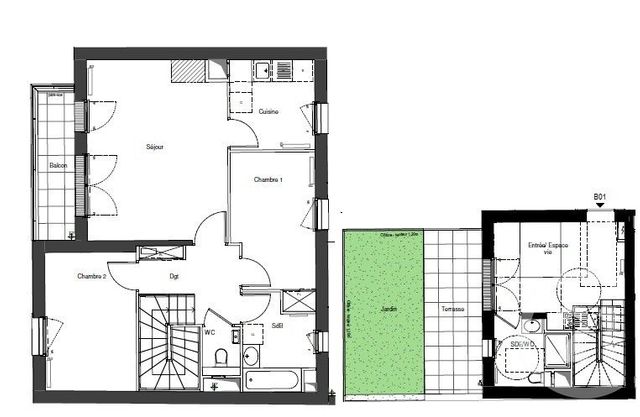 Appartement Duplex à vendre - 4 pièces - 82.31 m2 - SURESNES - 92 - ILE-DE-FRANCE - Century 21 Arconsilium